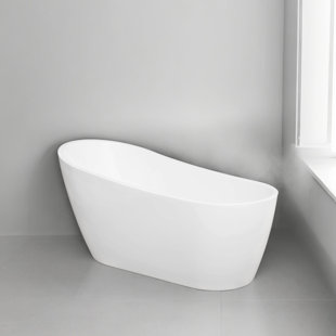 KISRAIS 55'' x 30.75'' Freestanding Soaking Acrylic Bathtub