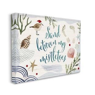 STUPELL INDUSTRIES " Sand Between Mistletoes Phrase Nautical Beach Christmas " by Victoria Barnes