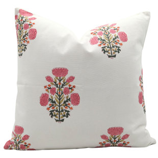 FABDIVINE Floral Cotton Indoor/Outdoor Reversible Pillow Cover