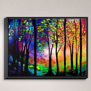 DIANOCHE DESIGNS Autumn Eve II Trees Framed On Canvas by Aja Ann Print