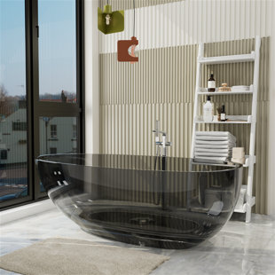 GIVINGTREE 62.99'' x 31.5'' Freestanding Soaking Solid Surface Bathtub with Pop-up Drain And Overflow, Cupc Certified