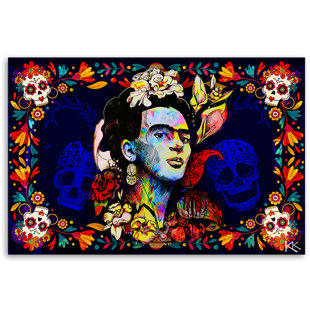 LANGLEY STREET Leinwanddruck, Los Muertos Frida Kahlo - Wrapped Canvas Print