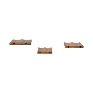 MILLWOOD PINES Set of 3 Mango Wood Brown Shelves - 14" x 9" x 1"