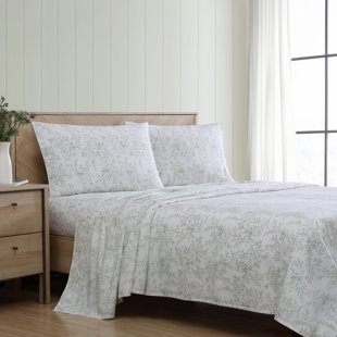 STONE COTTAGE BEDDING Stone Cottage Hawley Floral Cotton Green Sheet Set