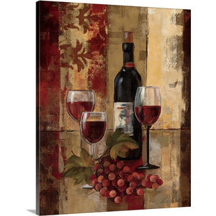 FLEUR DE LIS LIVING Wine And Graffiti " Graffiti And Wine II " by Silvia Vassileva