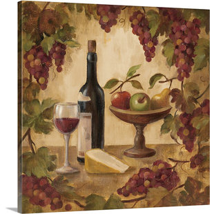 FLEUR DE LIS LIVING Cheese And Wine " Wine And Cheese II " by Silvia Vassileva