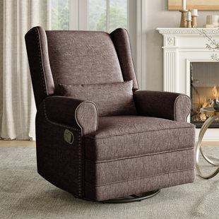 WINSTON PORTER 34" Wide Upholstered Manual Swivel Rocking Recliner