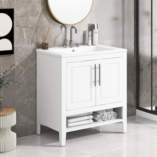 SISCAR LANDS Accent Chests / Cabinets 30'' Bathroom Vanity with Top