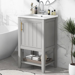 SISCAR LANDS Accent Chests / Cabinets 20'' Bathroom Vanity with Top