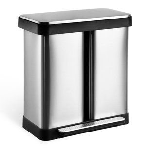 BABEVY 19 Gallon (36L+36L) Trash Can, Fingerprint Proof Stainless Steel Kitchen Garbage Can