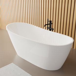 SOTUBX Free Standing 67" x 30" Deep Soaking Bathtub Acrylic A29 Stand Alone Tub