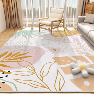 BAY ISLE HOME™ Arelly Low Pile Faux Wool Boho Large Area Rug Washable Soft Nursery Rug