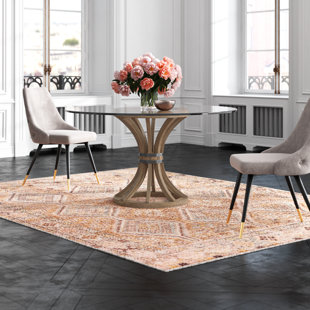WILLA ARLO™ INTERIORS Reinoso Round Glass Top Dining Table