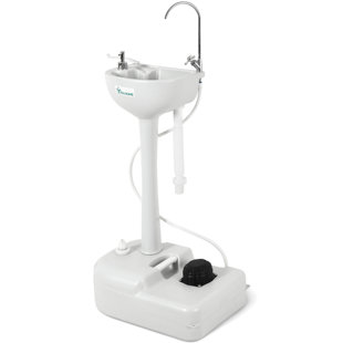 BALCONERA 19.88'' L x 12.99'' W Gray Portable Handwash Station with Faucet