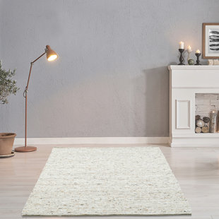 EBERN DESIGNS Pimental Hand Woven Wool Dark Beige Indoor Rug