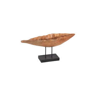 PHILLIPS COLLECTION Carved Leaf on Stand Sculpture