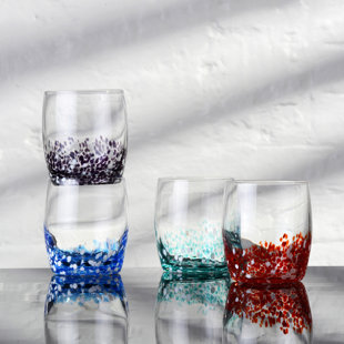ANTON STUDIO DESIGNS Speckle 11.75oz. Glass Drinking Glass Glassware Set (Set of 4)