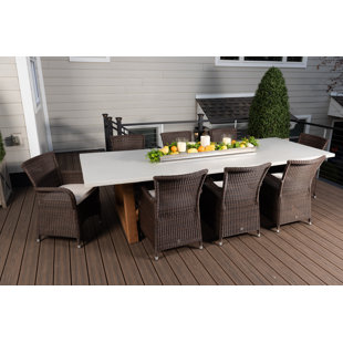 CO9 DESIGN Bayridge 8 - Person Rectangular Outdoor Dining Set with Cushions