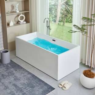 VANITY ART Chloe 59" x 30" Freestanding Soaking Bathtub