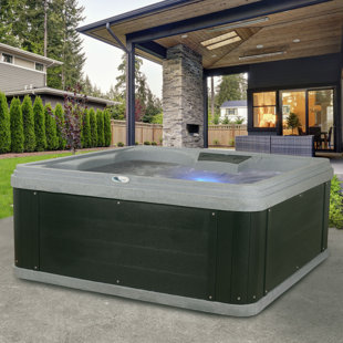 AQUALIFE® BY STRONG SPAS® Ariana 7-Person 30-Jet 70-Port Bench-style 240 V Hot Tub Spa, Stainless Steel Heater and Ozonator, LED Lighting, Ice Bucket and Insulated Cover Included