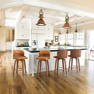 WADE LOGAN® Bresha Swivel Upholstered Counter Stool (Set of 4)