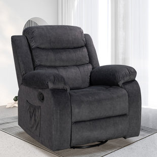 RED BARREL STUDIO® Tresta 37.73'' Width Soft Velvet Fabric Living Room Rocking Swivel Recliner Chair