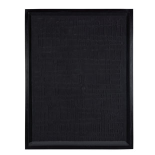 BOBO INTRIGUING OBJECTS Grid Pattern Black Paper Mache Wall Art in Glass Wooden Frame