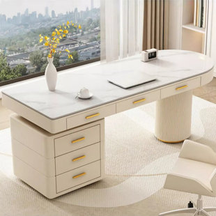 FEEL HIGH PILLOWS TB790663347477FHP&Size Marble Look Top Writing Desk