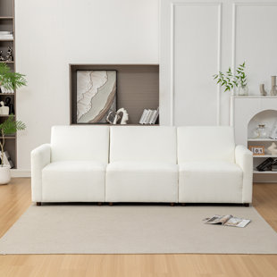 WOVENBYRD Duvall 3 Piece Modular Sofa - Natural Performance Fabric With Recycled Polyester