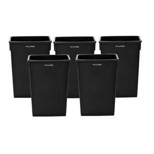 ALPINE INDUSTRIES 115 Gal. Slim Waste Basket Commercial Trash Can (Set of 5)