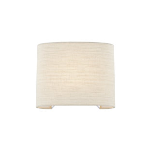 JUSTICE DESIGN GROUP Textile - ADA Wide Oval Wall Sconce - Linen Fabric Shade