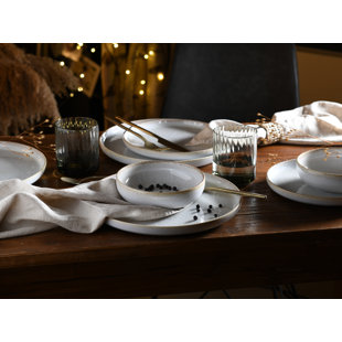 CREATABLE Uno Vintage 12 Piece Stoneware Dinnerware Set - Service for 4