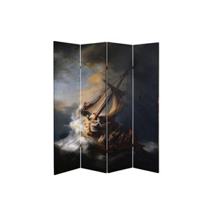 BLOOMSBURY MARKET Sarratt 51.66" W x 71" H 4- Panel Folding Room Divider