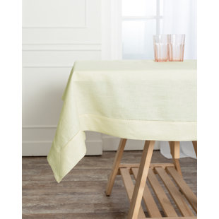 DMOKSHA D'Moksha Homes Classic Hemstitch Linen Tablecloth
