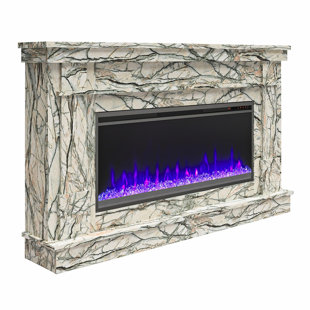 NOVOGRATZ Waverly Wide Mantel with Linear Electric Fireplace