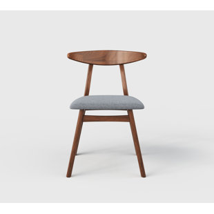 BLACKTAG CORP. George Oliver Wood and Upholstery Leather Side Chair (Set of 2)