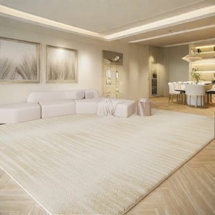 ROSEM MAY Minimalist Cream Style Living Room Rug Solid Color Rug