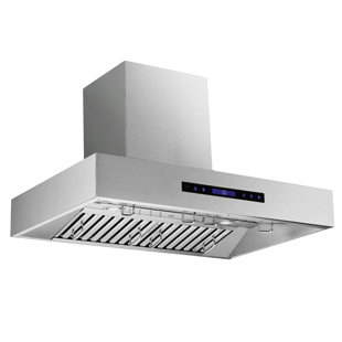 ProLine Range Hoods 30" 900 Cubic Feet Per Minute Ducted Island Range Hood with Baffle Filter and Light Included Stainless Steel