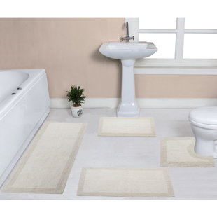 ESS ESS EXPORTS Luxury 100% Cotton Bath Rug (Set of 4)