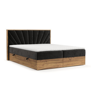 SOHO LIVING Premium Boxspringbett ASAHI mit Taschenfederkernmatratze mit Kokosmatte und Latex Topper