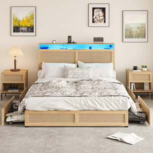 HOSOTE Vabches Platform Storage Bed