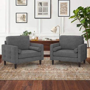 EBERN DESIGNS Liset 36" Wide Square Arm Upholstered Accent Chair
