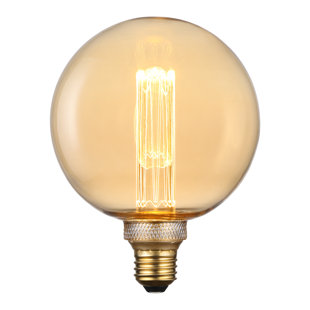 ESCENA 3.5W LED Globe Edison Bulbs Dimmable, Amber Glass, E26 Base, 2000K Soft Warm