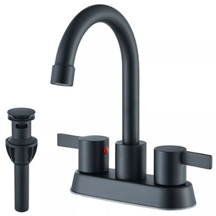 NABIYY Matte Black Bathroom Basin Sink Faucet 4 In Centerset 3 Hole 2 Handle Vanity Mixer Tap