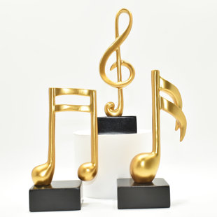 LIFESTYLE GROUP DISTRIBUTION Adam & Friends Home Decor Muscial Notes, 16Th, Double 16Th & Treble Clef Sculpture | 3-Piece