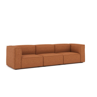HAAKEN FURNITURE Deep Seat Modular Sofa - Rust, 3 Piece
