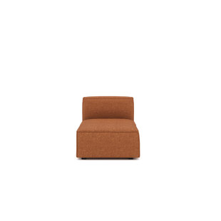 HAAKEN FURNITURE Deep Seat Modular Slipper Chair W/ Ottoman, Rust, 2 Piece
