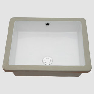 Go Peak Track 15.5'' Ceramic Rectangular Bathroom Sink with Overflow