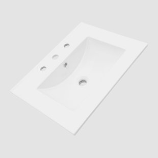 Go Peak Track 18'' Ceramic Rectangular Bathroom Sink with Overflow