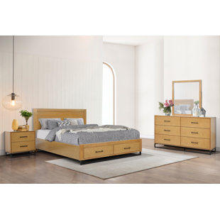 BELLA ESPRIT Clara 4PC Bedroom Set In Light Oak Finish